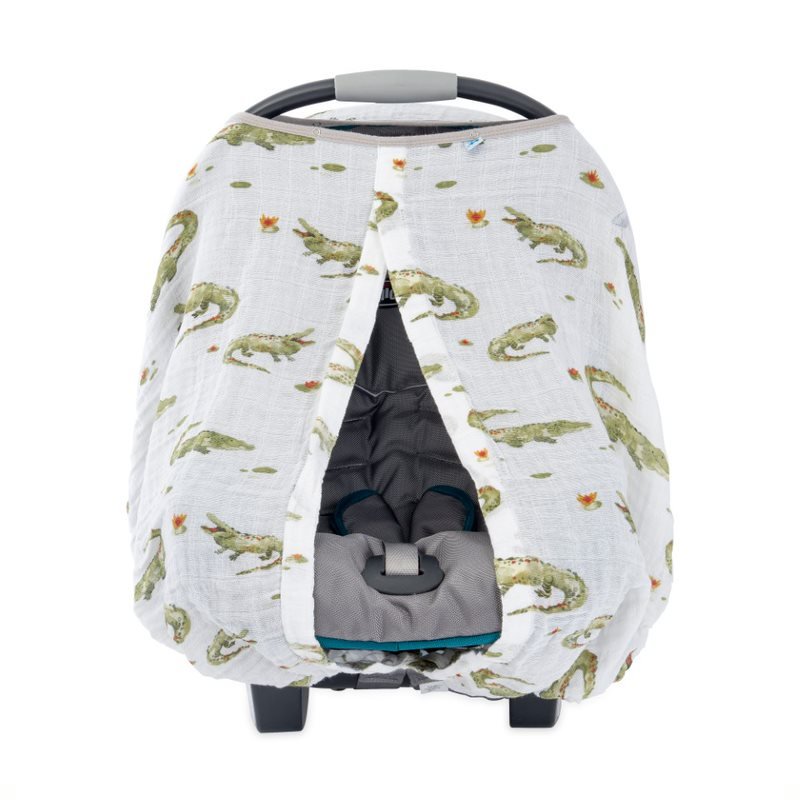 Cotton Muslin Car Seat Canopy: Gators - DIGS