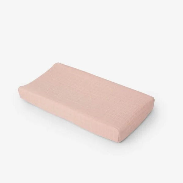 Cotton Muslin Changing Pad Cover: Rose Petal - DIGS