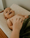 Cotton Muslin Changing Pad Cover: Taupe Cross - DIGS