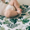 Cotton Muslin Changing Pad Cover: Tropical Leaf - DIGS