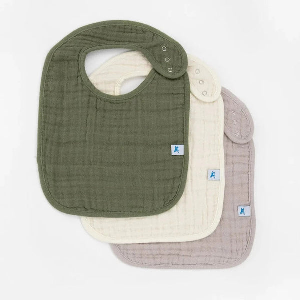 Cotton Muslin Classic Bib Set of 3: Fern - DIGS