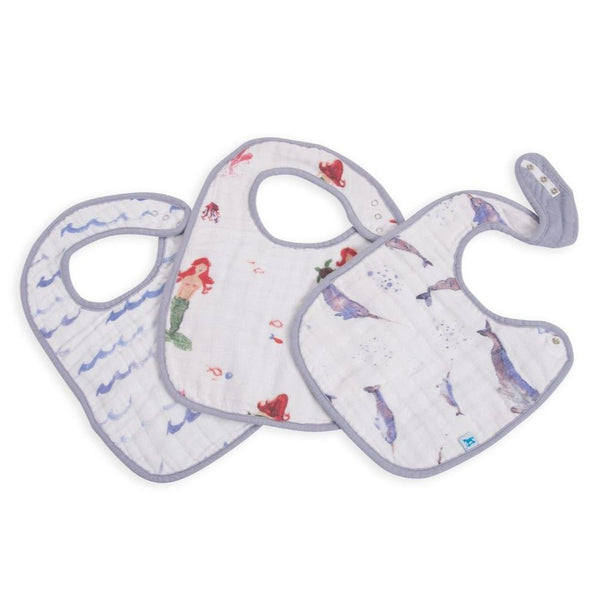 Cotton Muslin Classic Bib Set of 3: Ocean Friends - DIGS