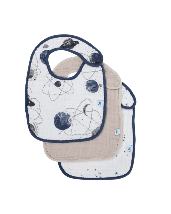 Cotton Muslin Classic Bib Set of 3: Planetary - DIGS