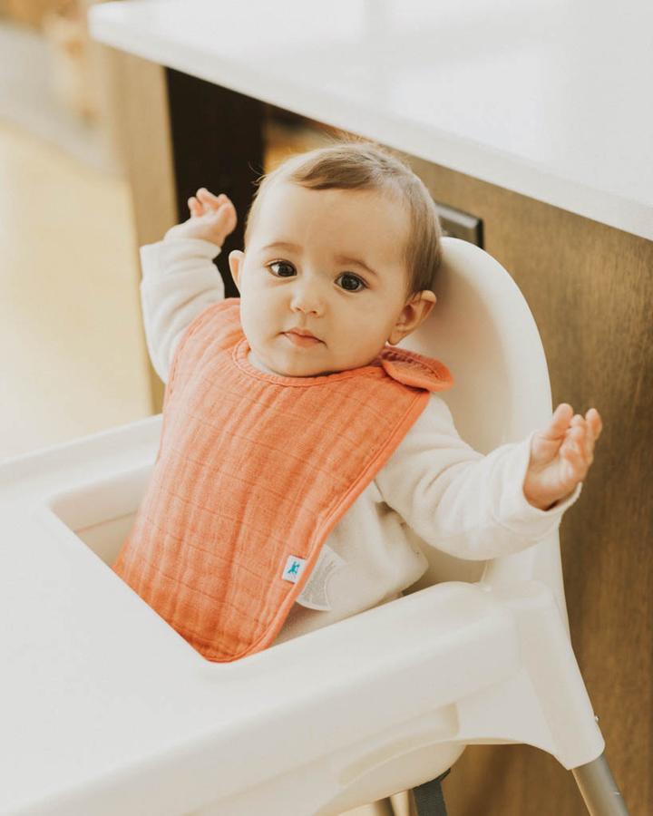 Cotton Muslin Classic Bib Set of 3: Rose Petal - DIGS