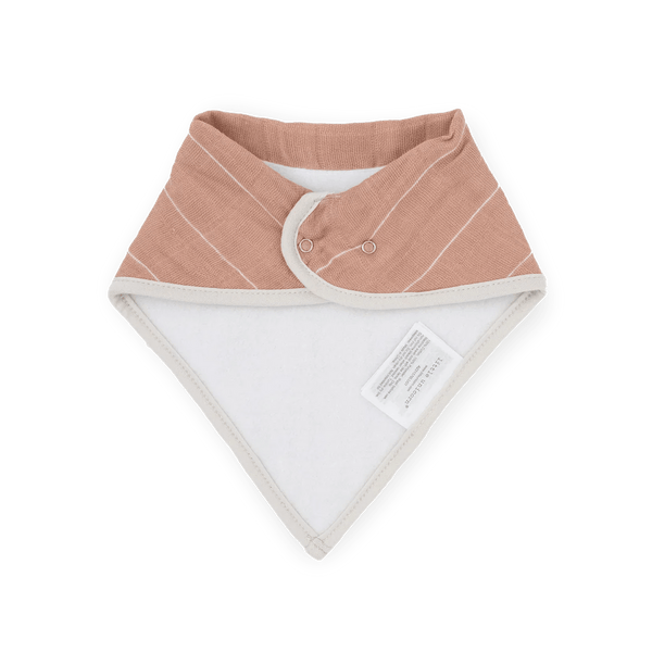 Cotton Muslin Fleece Bandana Bibs: Mauve Stripe - DIGS