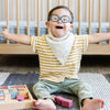 Cotton Muslin Fleece Bandana Bibs: Mauve Stripe - DIGS