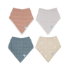 Cotton Muslin Fleece Bandana Bibs: Mauve Stripe - DIGS