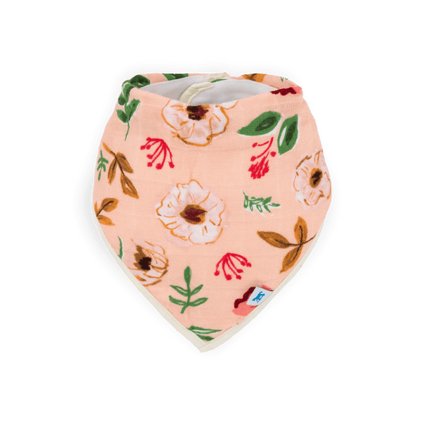 Cotton Muslin Fleece Bandana Bibs: Vintage Floral - DIGS