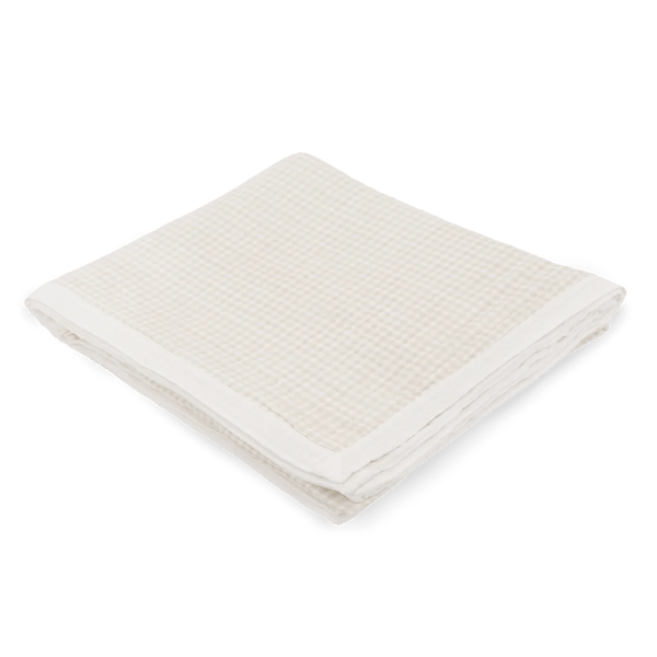 Cotton Muslin Quilted Throw: Tan Gingham - DIGS