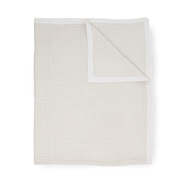Cotton Muslin Quilted Throw: Tan Gingham - DIGS
