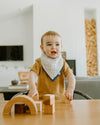 Cotton Muslin Reversible Bandana Bib: Lake - DIGS