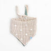 Cotton Muslin Reversible Bandana Bib: Taupe Cross - DIGS