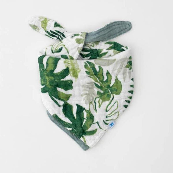 Cotton Muslin Reversible Bandana Bib: Tropical Leaf - DIGS