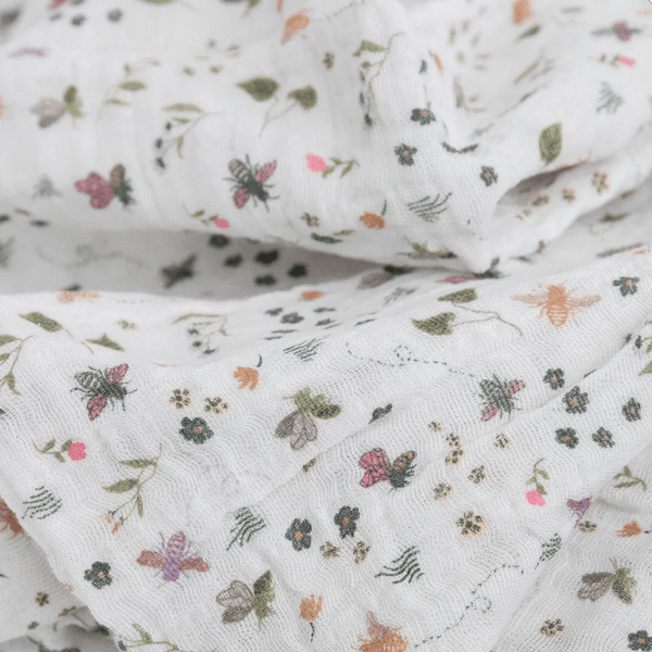Cotton Muslin Swaddle 3 Pack: Garden Bees - DIGS
