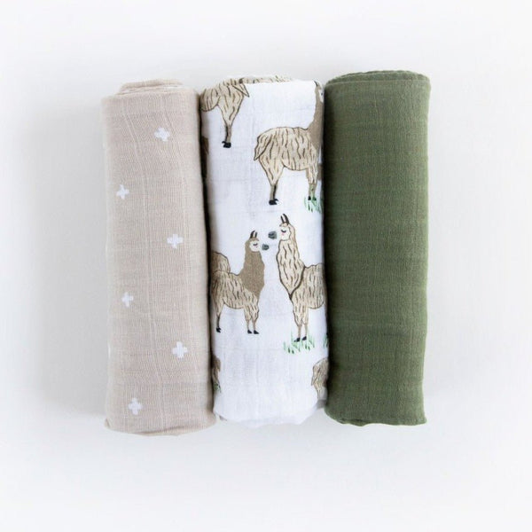 Cotton Muslin Swaddle 3 Pack: Llama Llama - DIGS