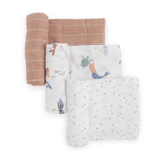 Cotton Muslin Swaddle 3 Pack: Mermaids - DIGS