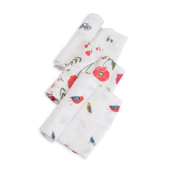 Cotton Muslin Swaddle 3 Pack: Summer Poppy - DIGS