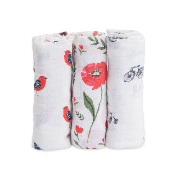 Cotton Muslin Swaddle 3 Pack: Summer Poppy - DIGS