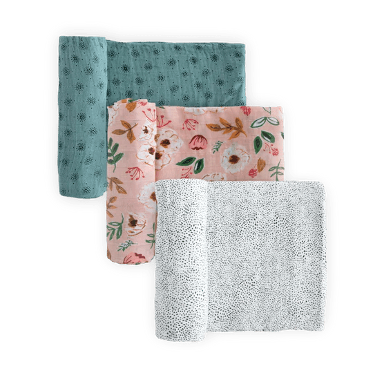 Cotton Muslin Swaddle 3 Pack: Vintage Floral - DIGS