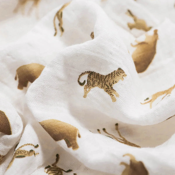 Cotton Muslin Swaddle: Animal Crackers - DIGS
