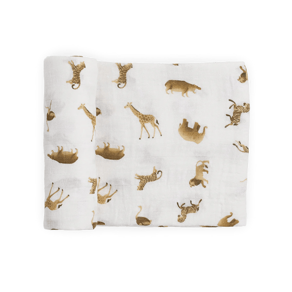 Cotton Muslin Swaddle: Animal Crackers - DIGS