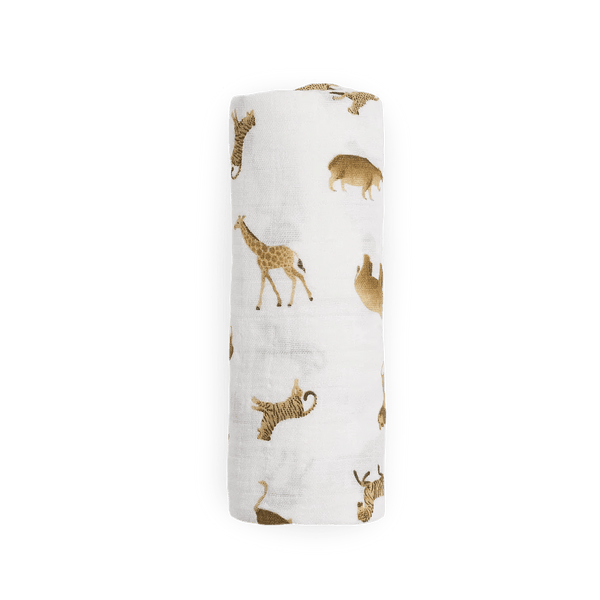 Cotton Muslin Swaddle: Animal Crackers - DIGS