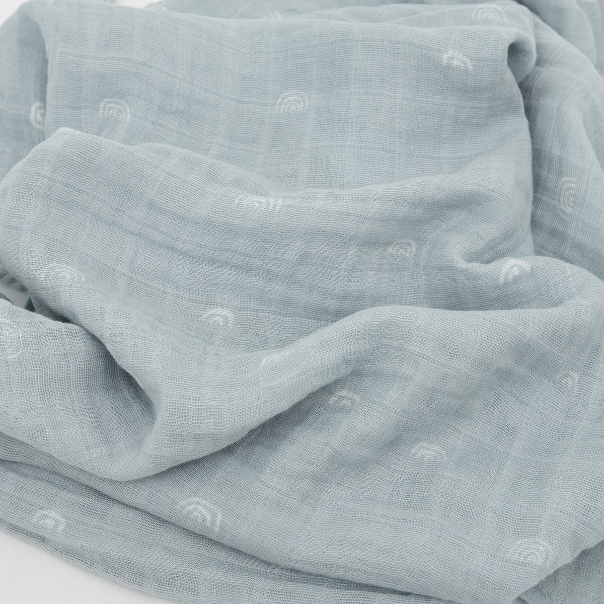 Cotton Muslin Swaddle: Blue Rainbow - DIGS