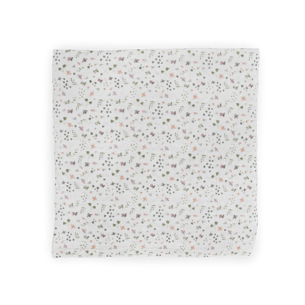 Cotton Muslin Swaddle: Garden Bees - DIGS