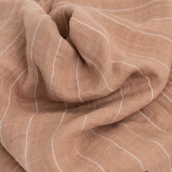 Cotton Muslin Swaddle: Mauve Stripe - DIGS