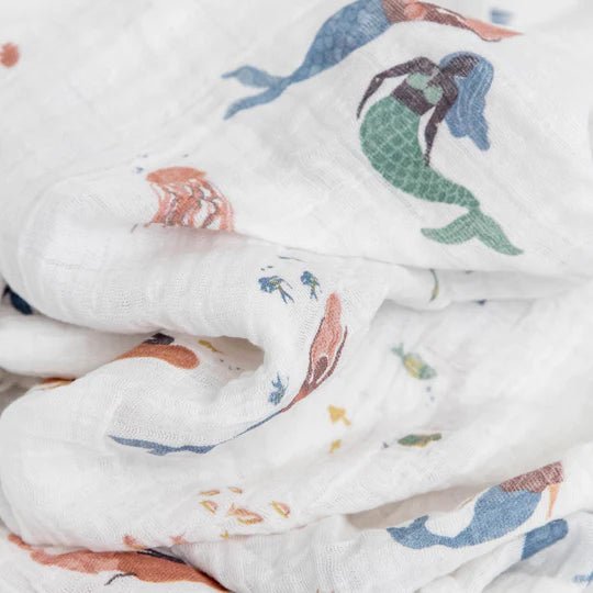 Cotton Muslin Swaddle: Mermaids - DIGS