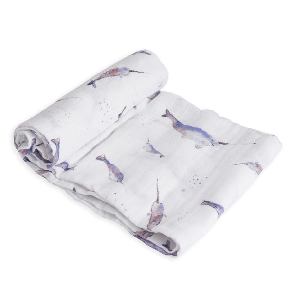 Cotton Muslin Swaddle: Narwhal - DIGS