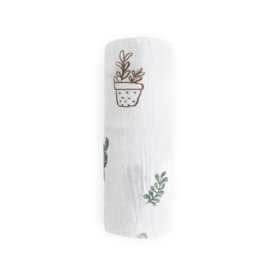 Cotton Muslin Swaddle: Prickle Pots - DIGS