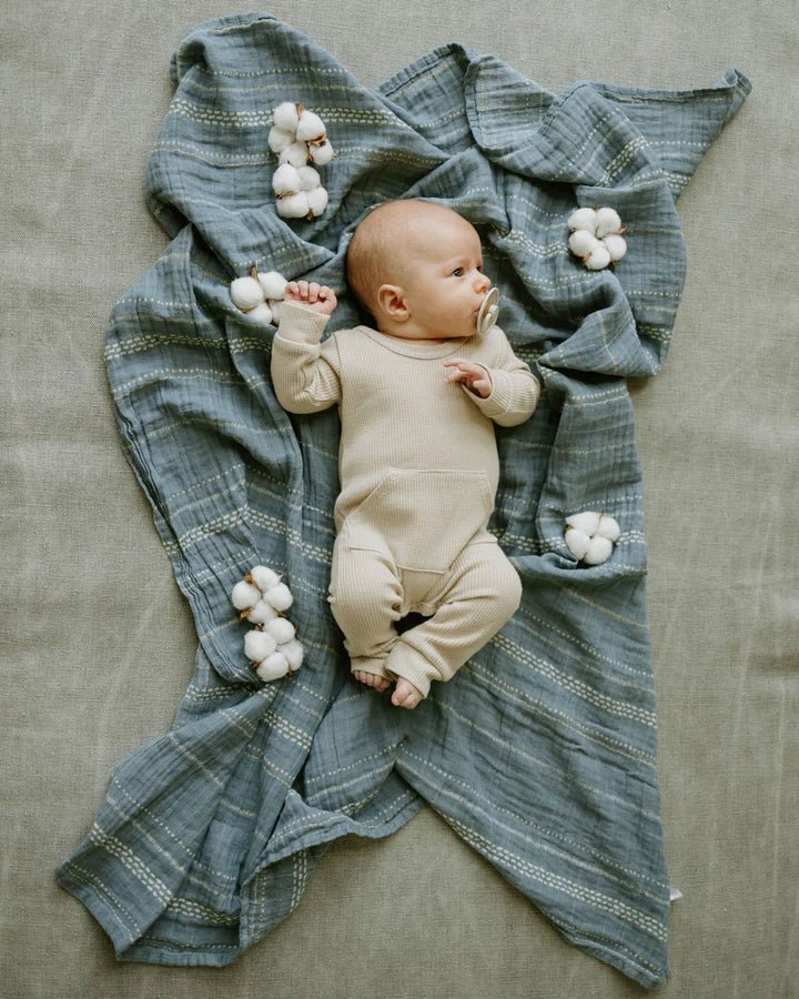 Cotton Muslin Swaddle: Stillwater Stitch - DIGS