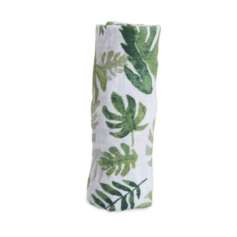 Cotton Muslin Swaddle: Tropical Leaf - DIGS