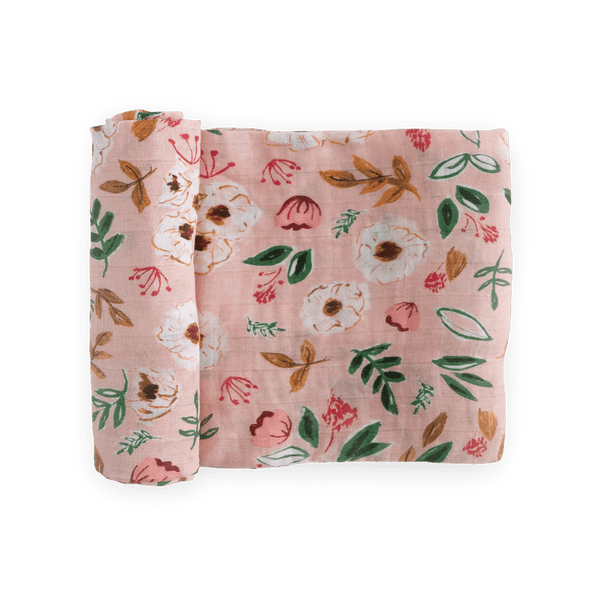 Cotton Muslin Swaddle: Vintage Floral - DIGS