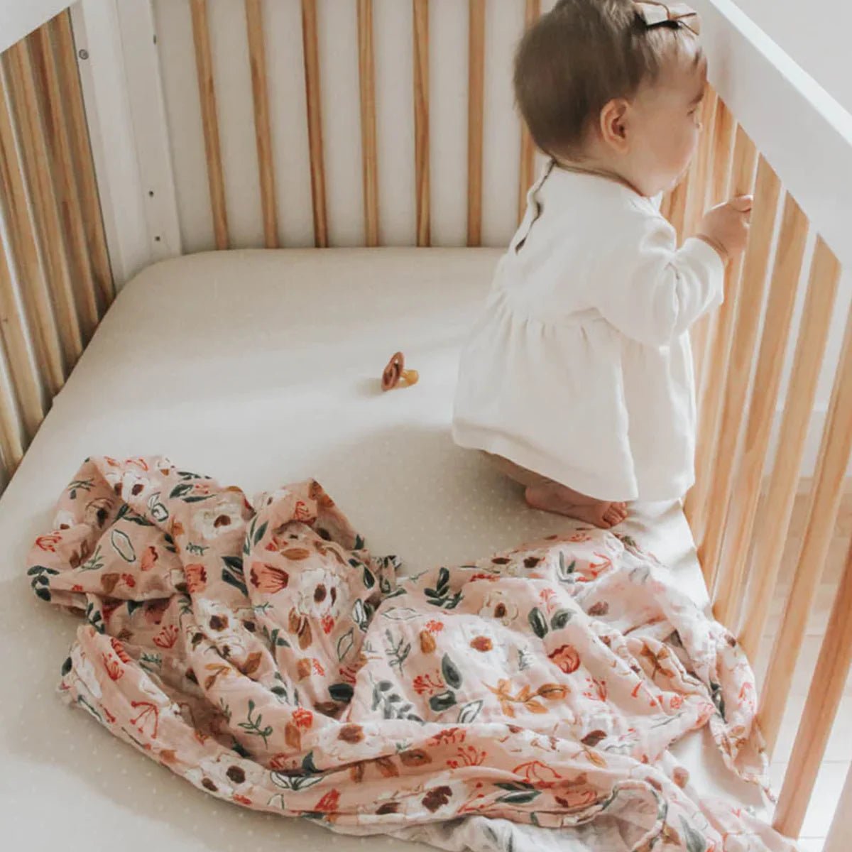 Cotton Muslin Swaddle: Vintage Floral - DIGS
