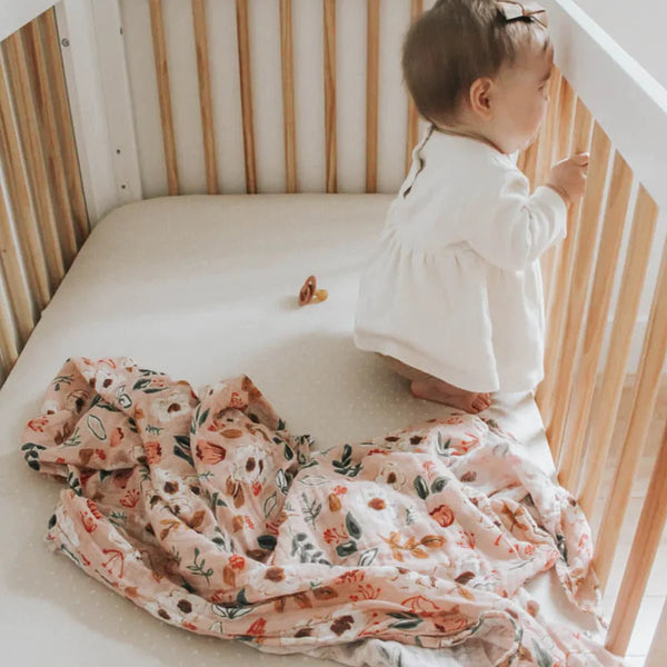 Cotton Muslin Swaddle: Vintage Floral - DIGS
