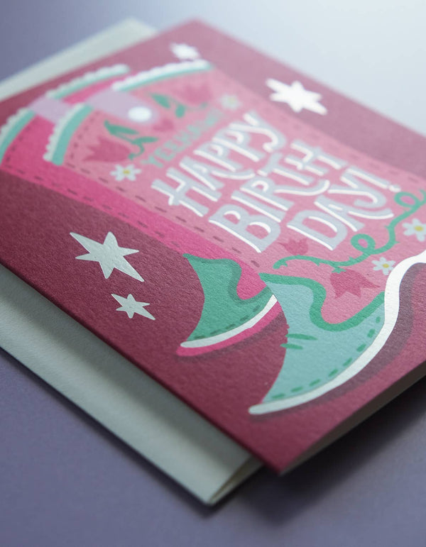Cowgirl Boot Birthday Card - DIGS