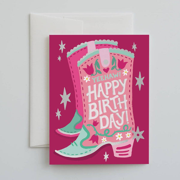 Cowgirl Boot Birthday Card - DIGS
