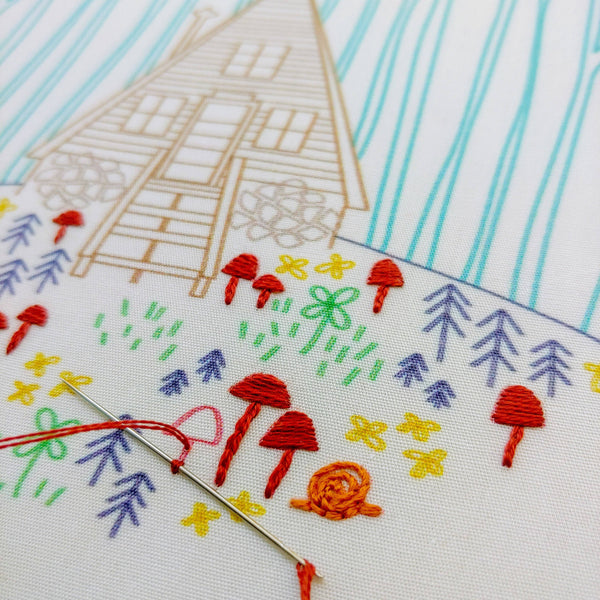 Cozy Cabin Embroidery Kit - DIGS