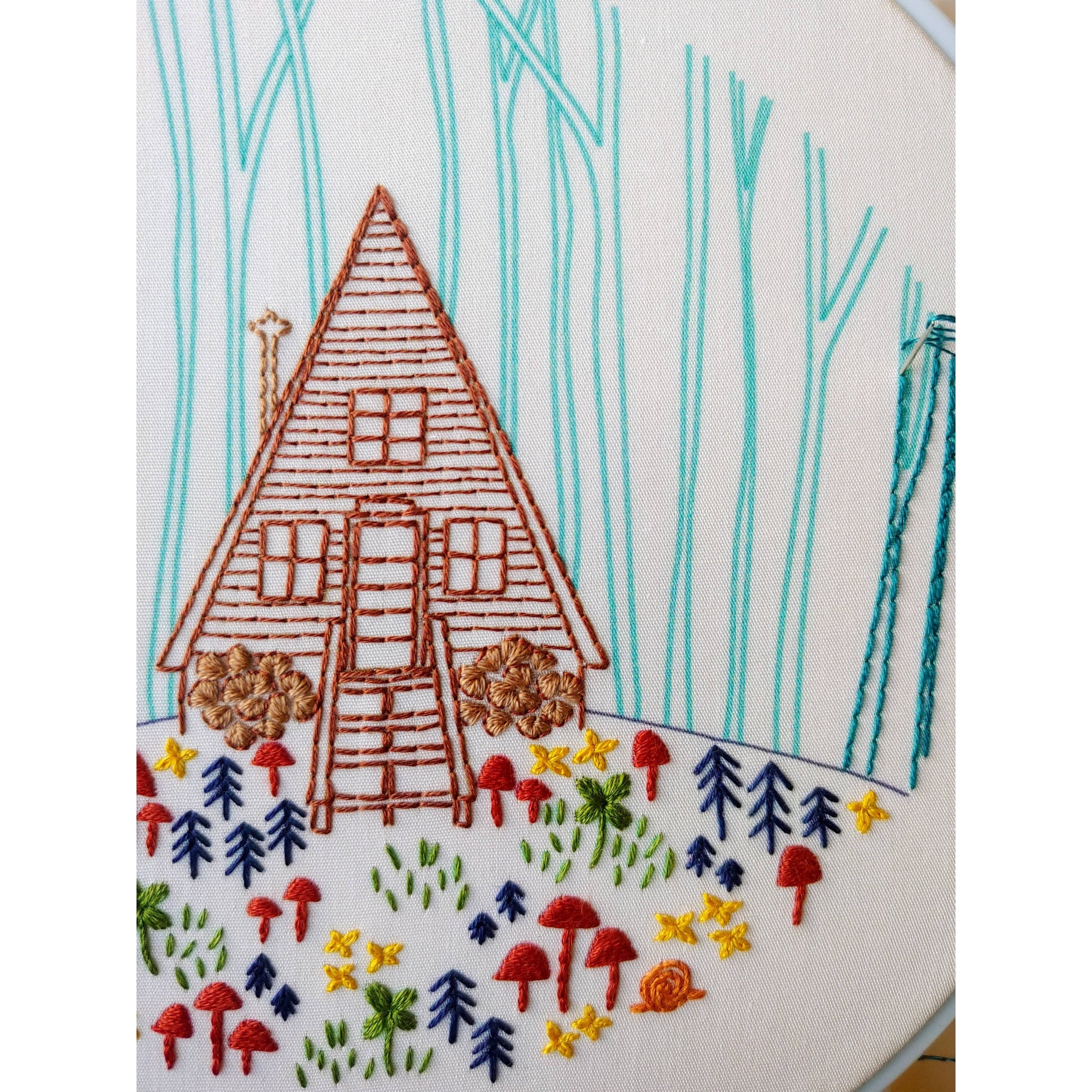 Cozy Cabin Embroidery Kit - DIGS