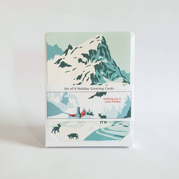 Cozy Holiday Mountain Card: Set of 8 - DIGS