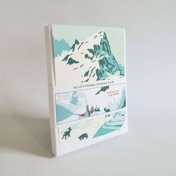 Cozy Holiday Mountain Card: Set of 8 - DIGS