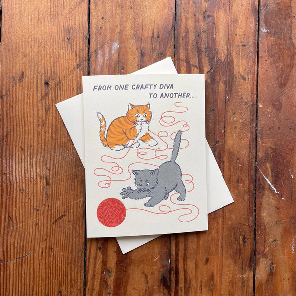 Crafty Cats Greeting Card - DIGS