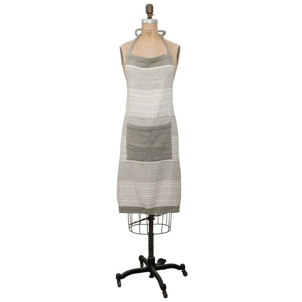 Cream & Olive Apron with Pocket - DIGS