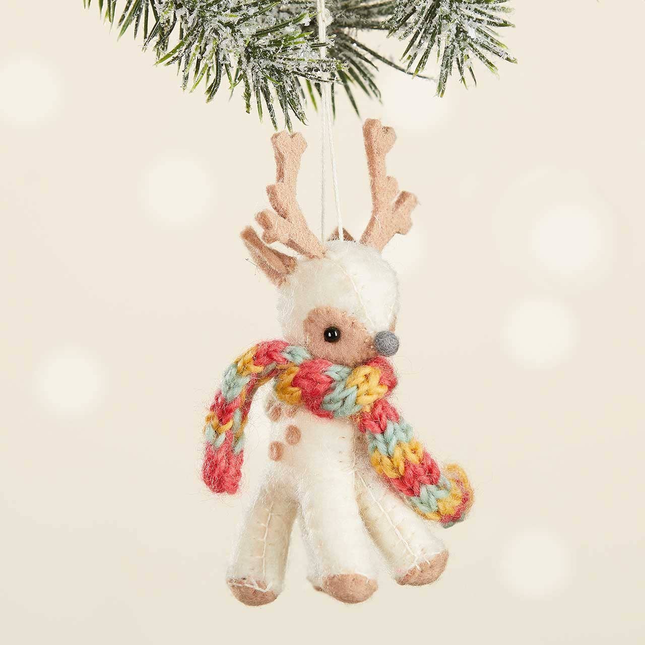 Cream Reindeer Ornament - DIGS