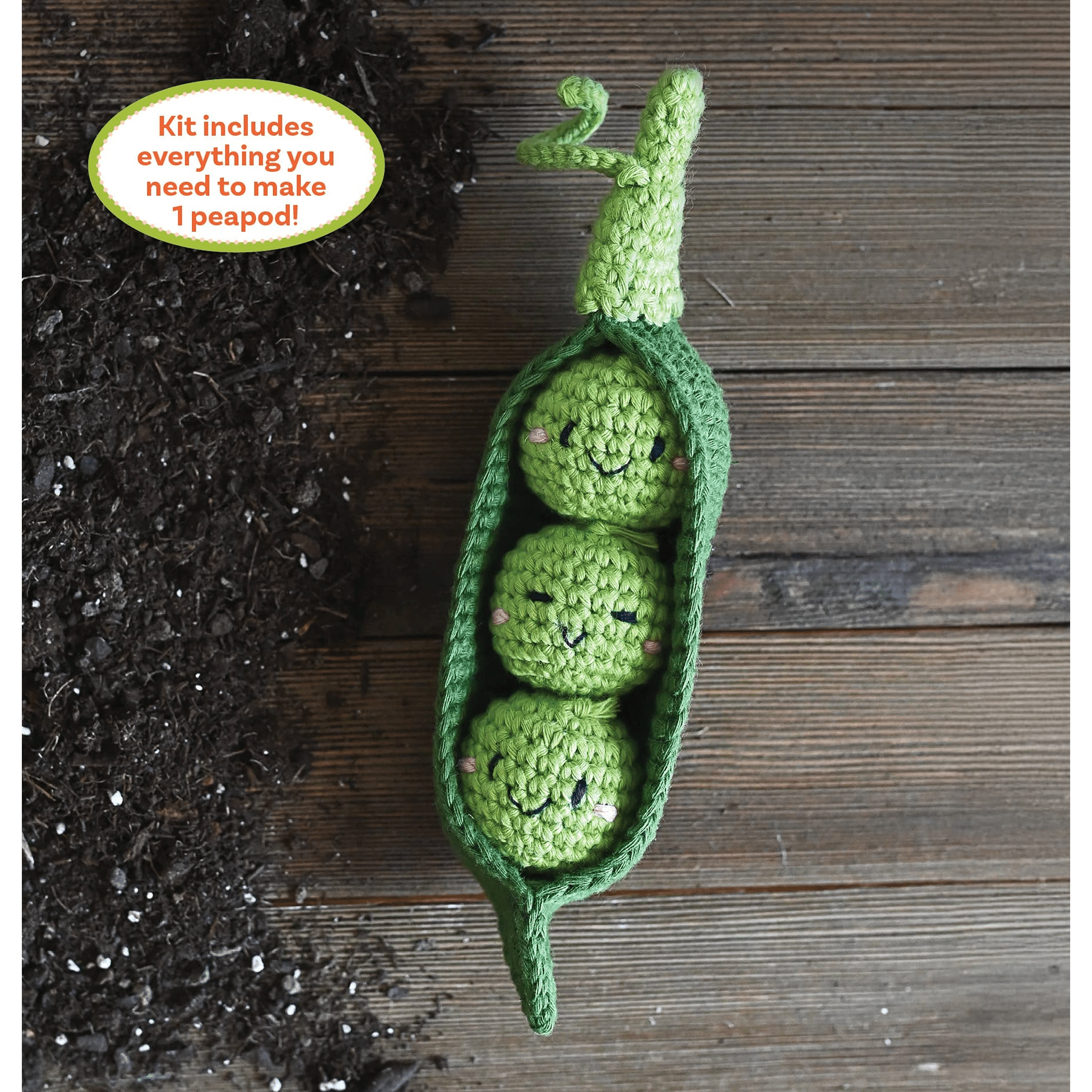 Crochet Your Veggies Peapod Amigurumi Kit - DIGS