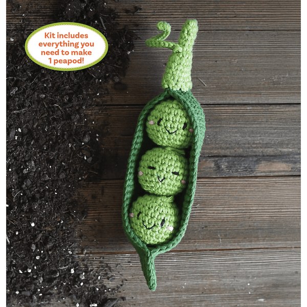 Crochet Your Veggies Peapod Amigurumi Kit - DIGS