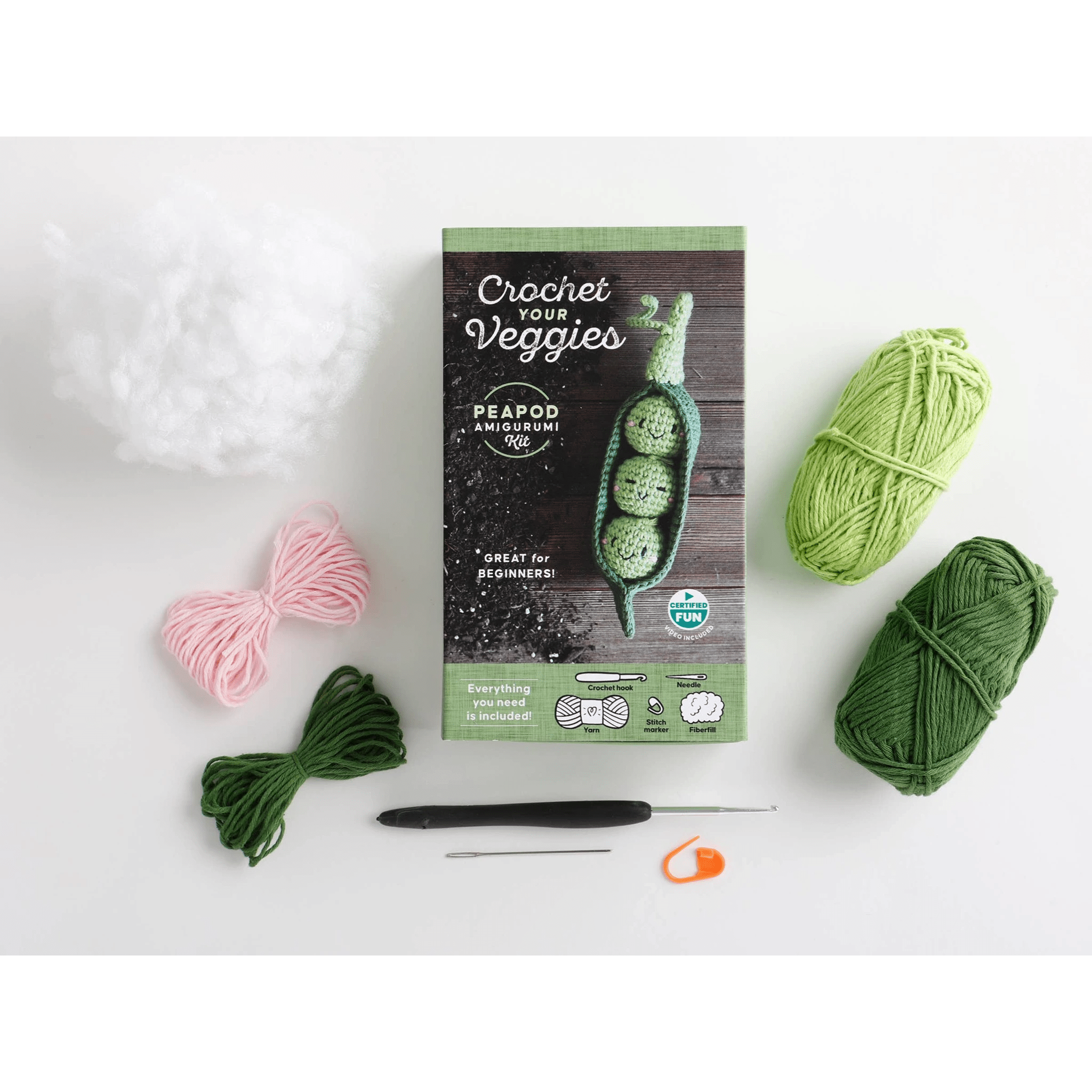 Crochet Your Veggies Peapod Amigurumi Kit - DIGS