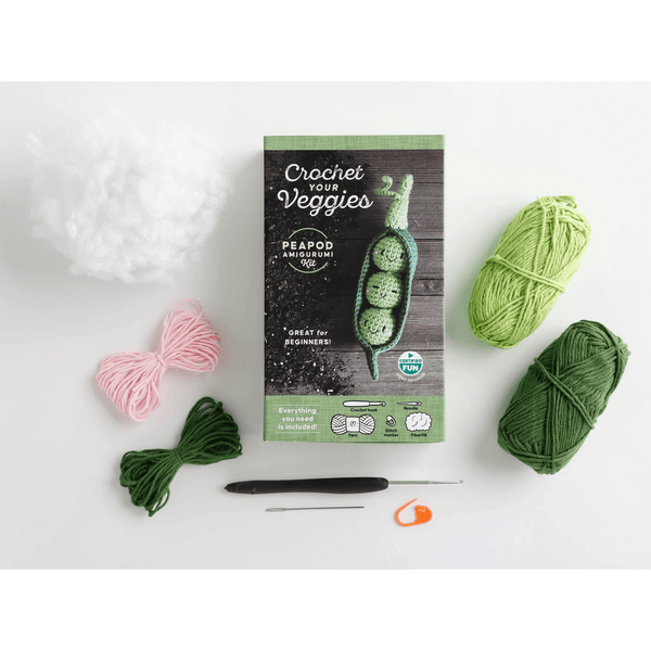 Crochet Your Veggies Peapod Amigurumi Kit - DIGS